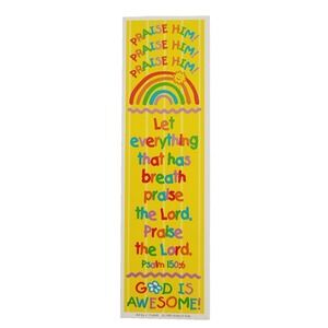 Vintage 90s Rainbow Psalm 150:6 Bookmark, J. Corbitt 1999 Antioch Awesome Praise